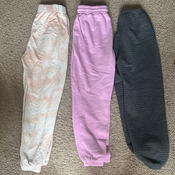 Womens Cozy Sweatpants Set - Pink, Gray, and Cream - Picture 1 of 1